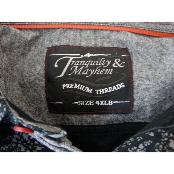 Tranquility & Mayhem Men's Shirt Size 4XLB Black Long Sleeve Button Down Top - Picture 10 of 11